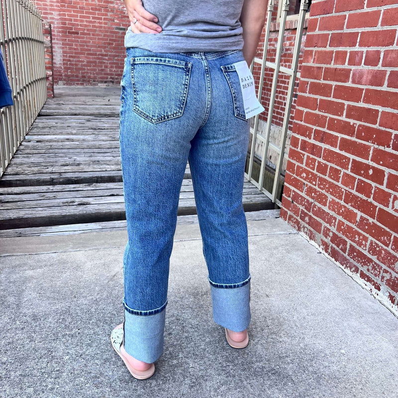 Sundaze Brooklyn Medium Wash Vintage High Rise Straight Daze Jeans - Country Lace Boutique