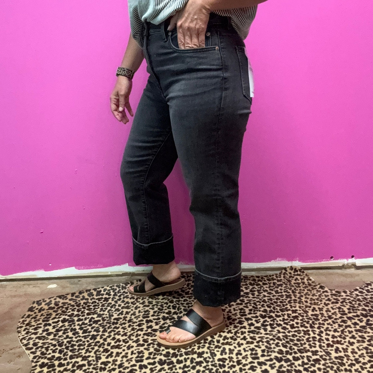 Sundaze Last Night Black WashOut Straight Daze Jeans - Country Lace Boutique