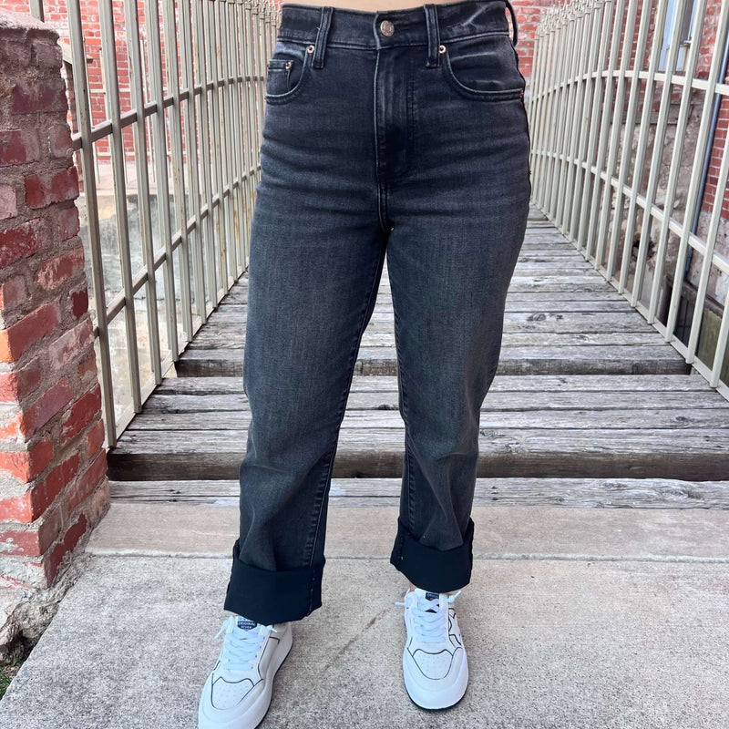 Sundaze Last Night Black WashOut Straight Daze Jeans - Country Lace Boutique