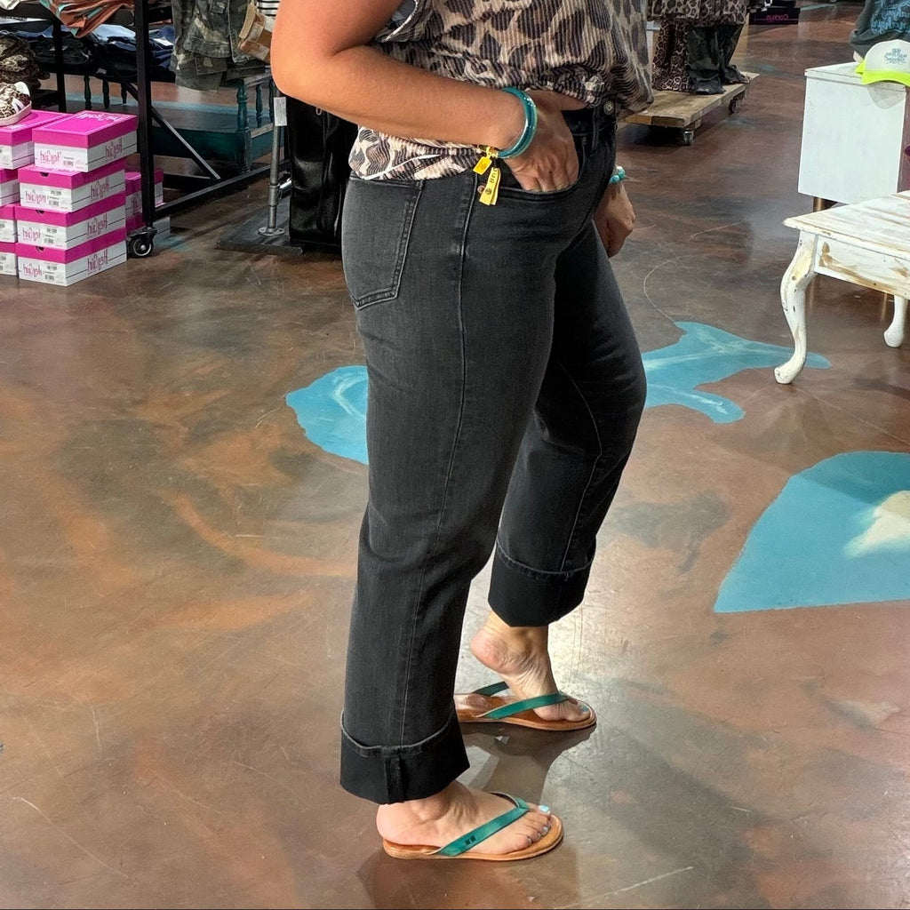 Sundaze Last Night Black WashOut Straight Daze Jeans - Country Lace Boutique