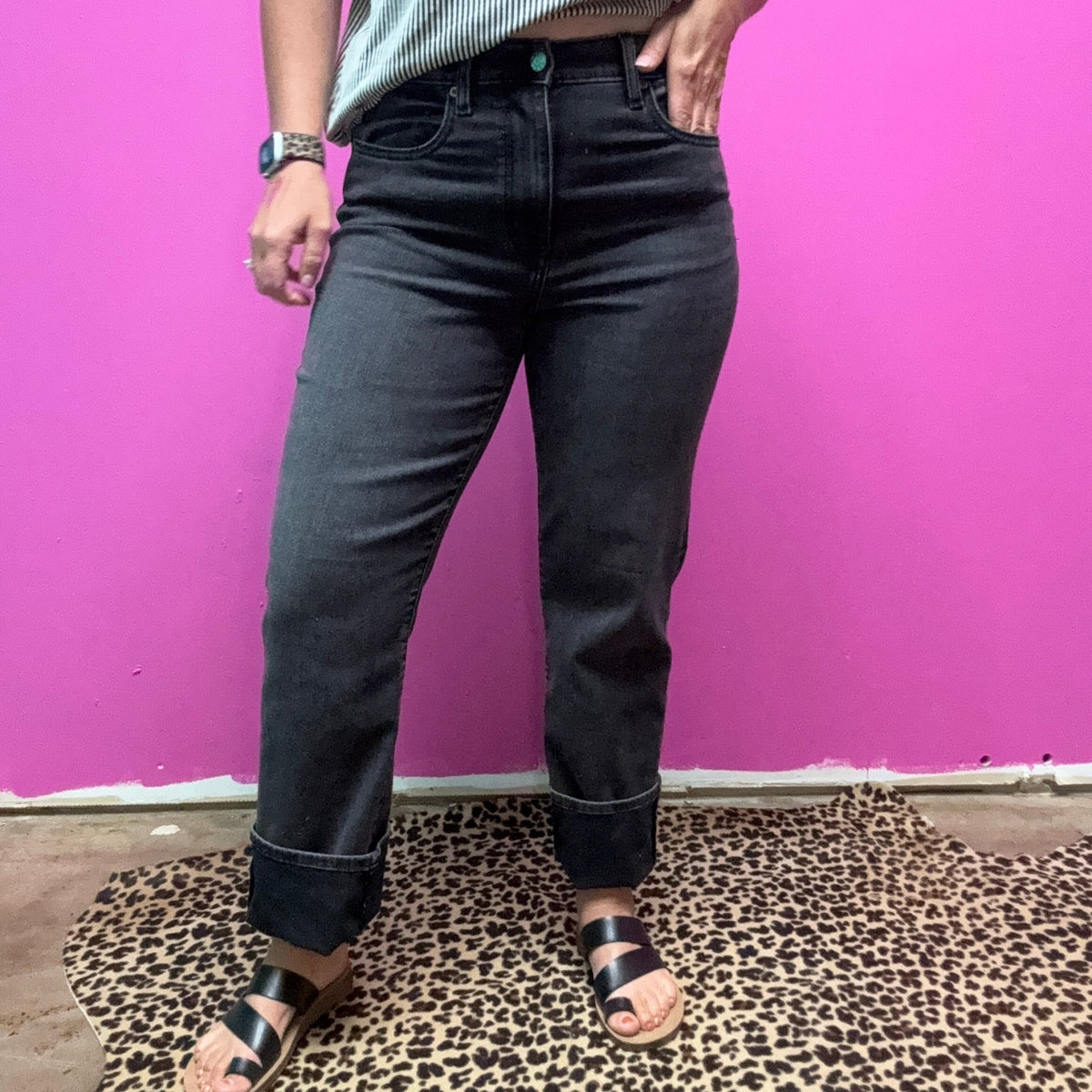 Sundaze Last Night Black WashOut Straight Daze Jeans - Country Lace Boutique