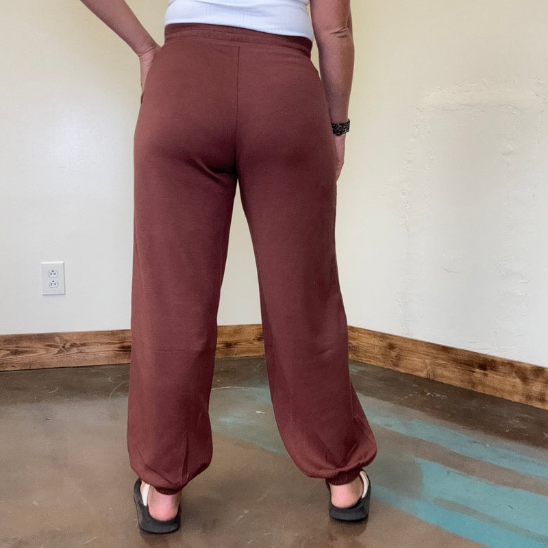 Super Soft Chestnut Brown with Draw String Joggers - Country Lace Boutique