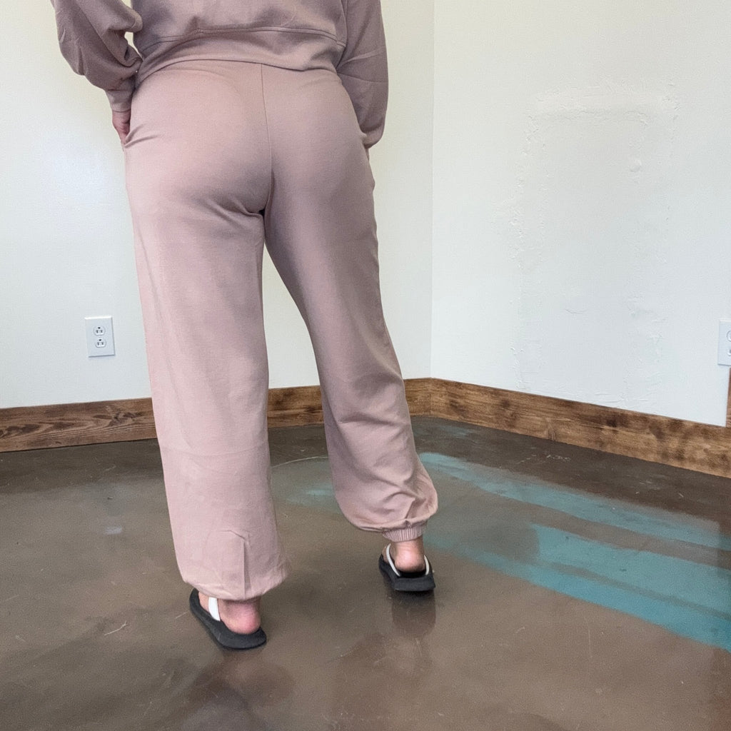 Super Soft Dark Taupe with Draw String Joggers - Country Lace Boutique