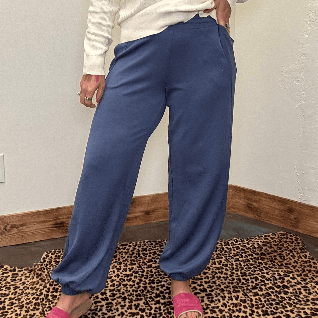 Super Soft Dusty Navy with Draw String Joggers - Country Lace Boutique