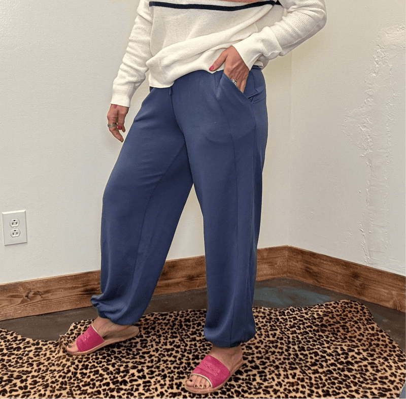 Super Soft Dusty Navy with Draw String Joggers - Country Lace Boutique