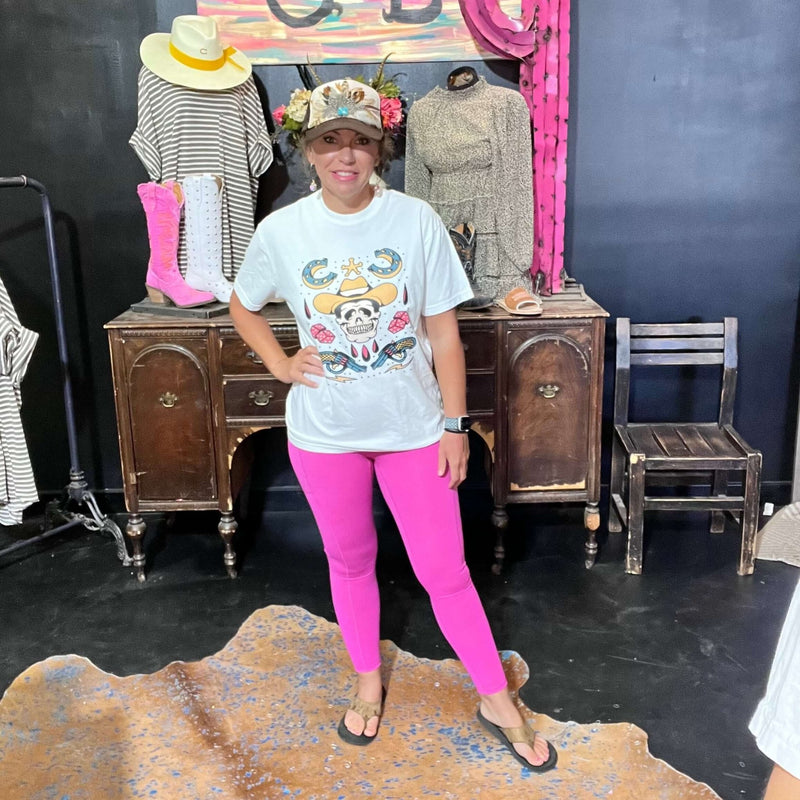 Super Soft Hot Pink Mono B Leggings w/Pockets - Country Lace Boutique