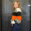 Super Soft Orange & Leopard Striped Sweater - Country Lace Boutique