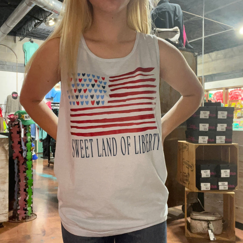 Sweet Land of Liberty (COMFORT COLORS TANK TOP) | Small - Country Lace Boutique
