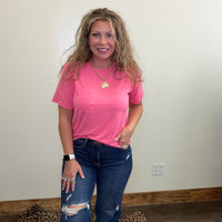 Taffy Pink Super Soft Crop with Pocket Shirt - Country Lace Boutique