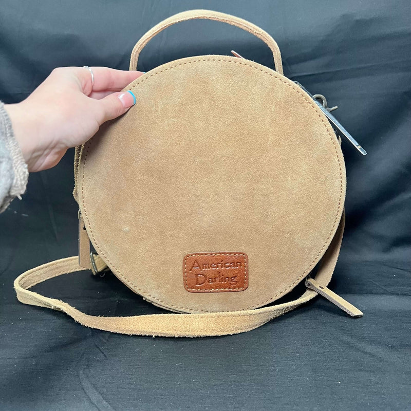 Tan Bootstitch Catina Round Purse - Country Lace Boutique