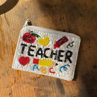 TEACHER Beaded Coin Wallet - Country Lace Boutique
