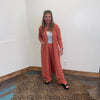 Terracotta Orange Ribbed Duster Cardigan - Country Lace Boutique