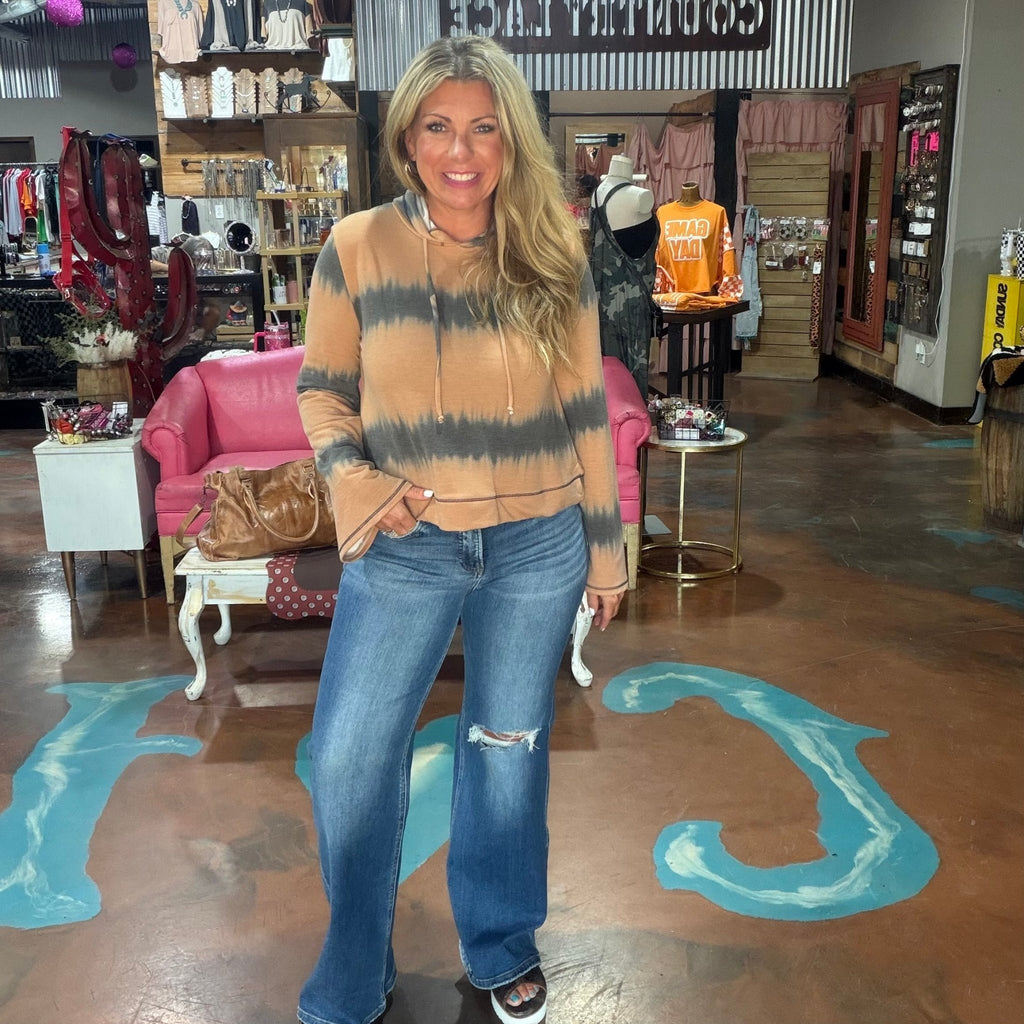 Terracotta Tie Dye Sweatshirt Hoodie - Country Lace Boutique