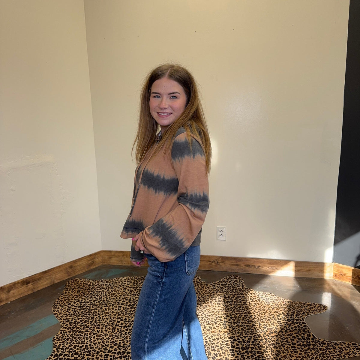 Terracotta Tie Dye Sweatshirt Hoodie - Country Lace Boutique