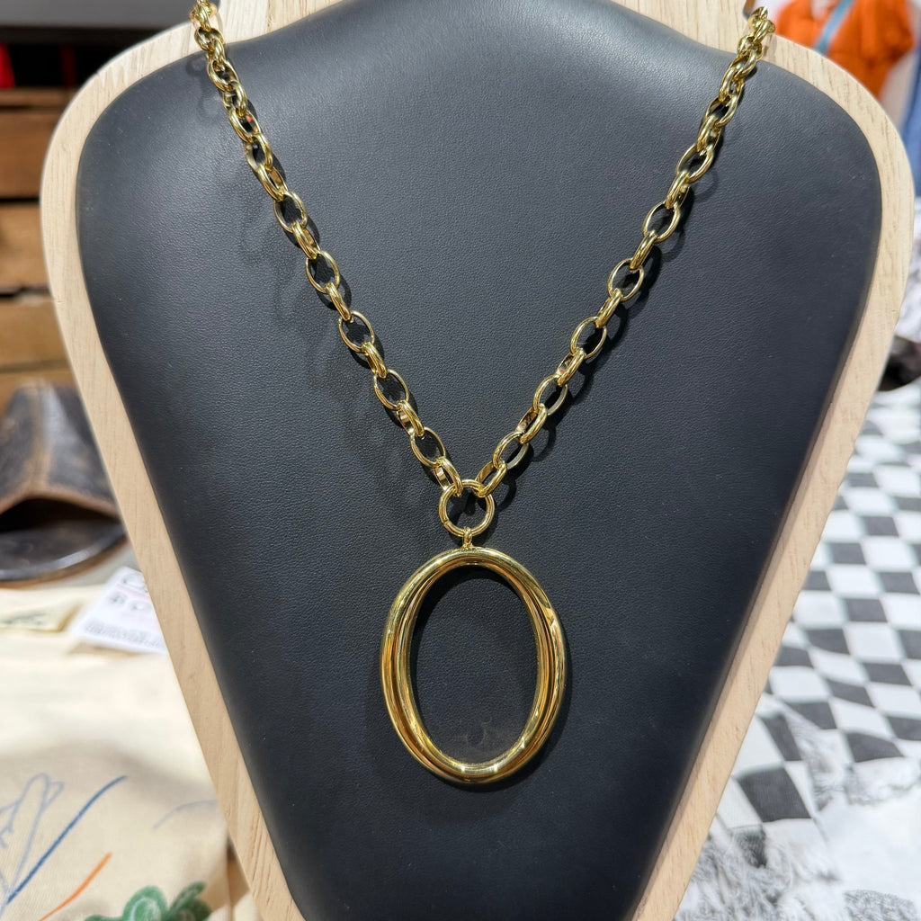 The Big O Gold Fashion Necklace - Country Lace Boutique
