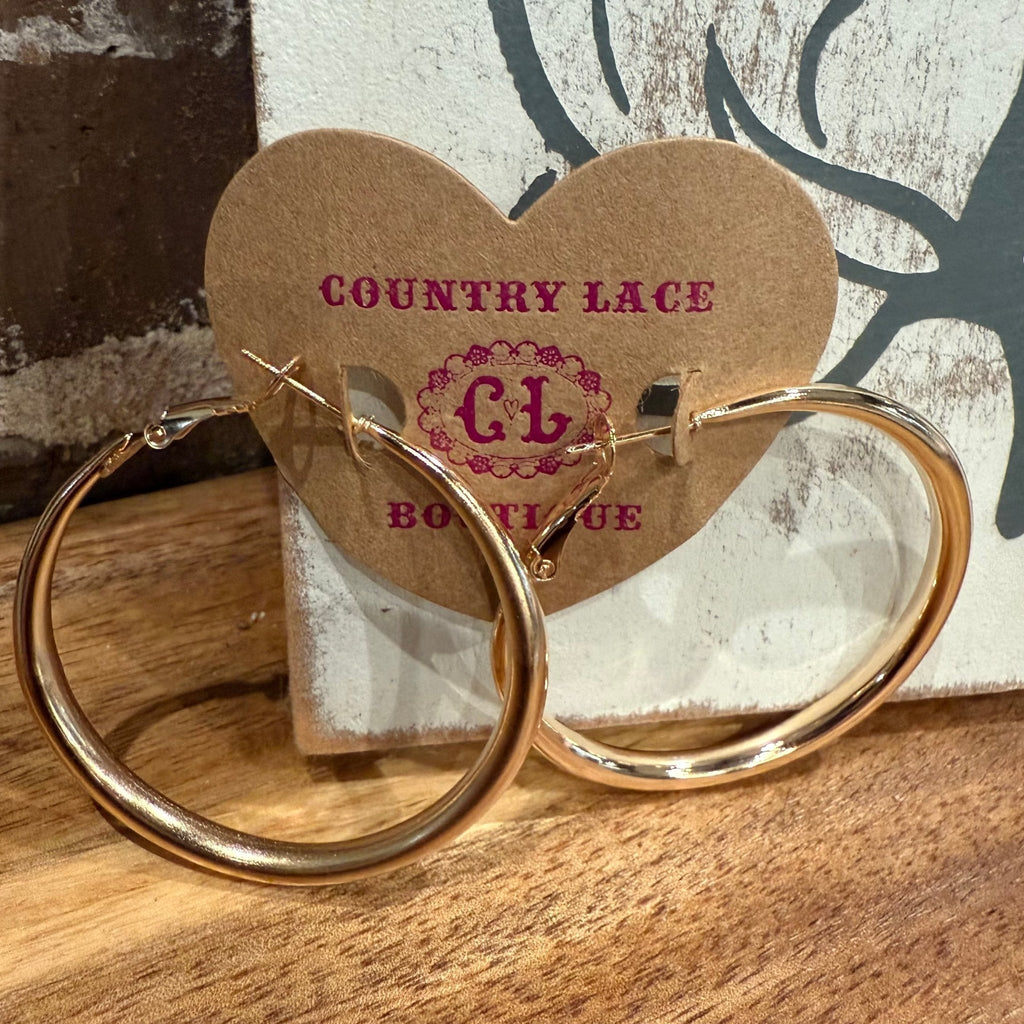 The Perfect Gold Hoop Fashion Earrings - Country Lace Boutique