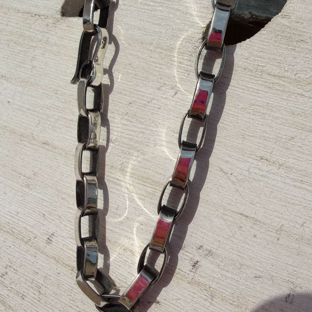 Thick Box Chain Sterling Silver Bracelet - Country Lace Boutique