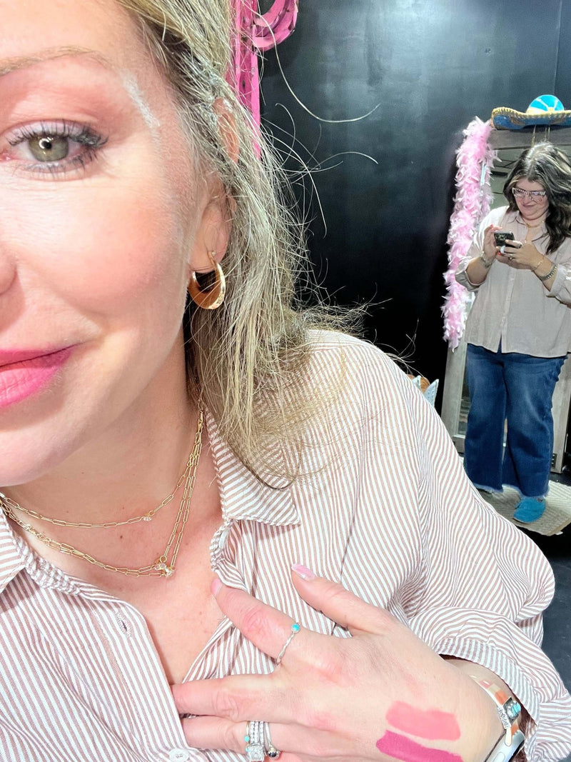 Thick Gold Moon Hoop Fashion Earring - Country Lace Boutique