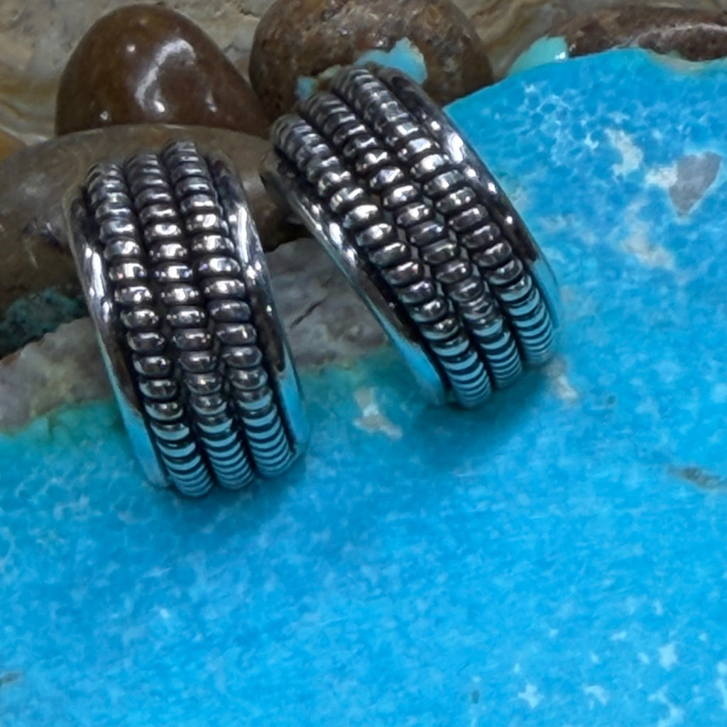 Thick Kaylee Huggie Hoop Post Sterling Silver Earring - Country Lace Boutique