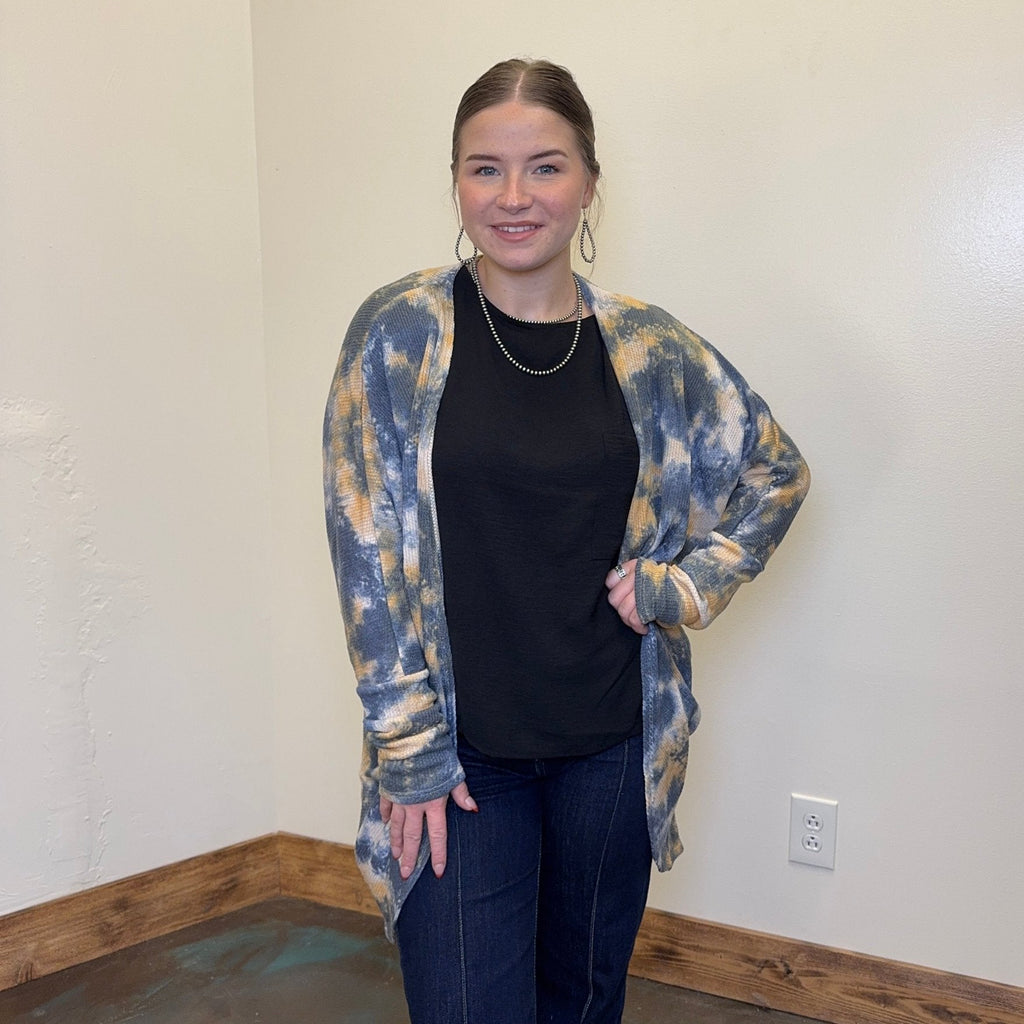 Tie Dye Print Dolman Cardigan - Country Lace Boutique