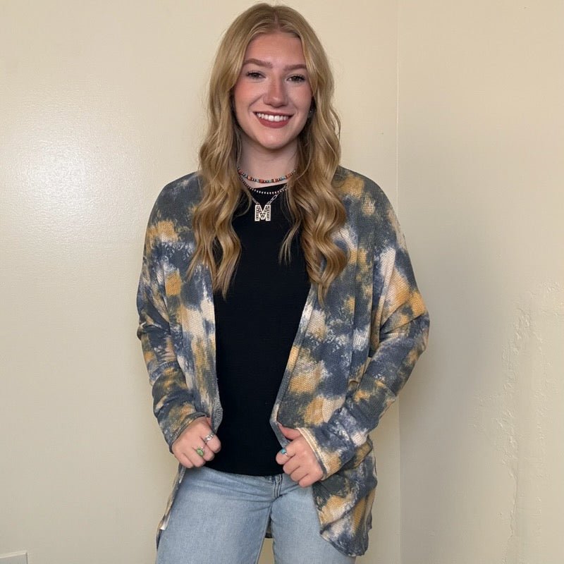 Tie Dye Print Dolman Cardigan - Country Lace Boutique