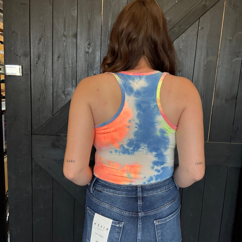Tie Dye Tank Top Bodysuit - Country Lace Boutique
