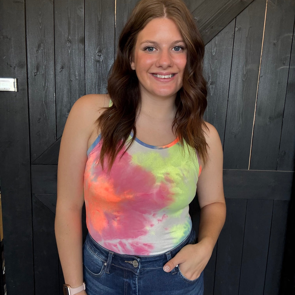Tie Dye Tank Top Bodysuit - Country Lace Boutique