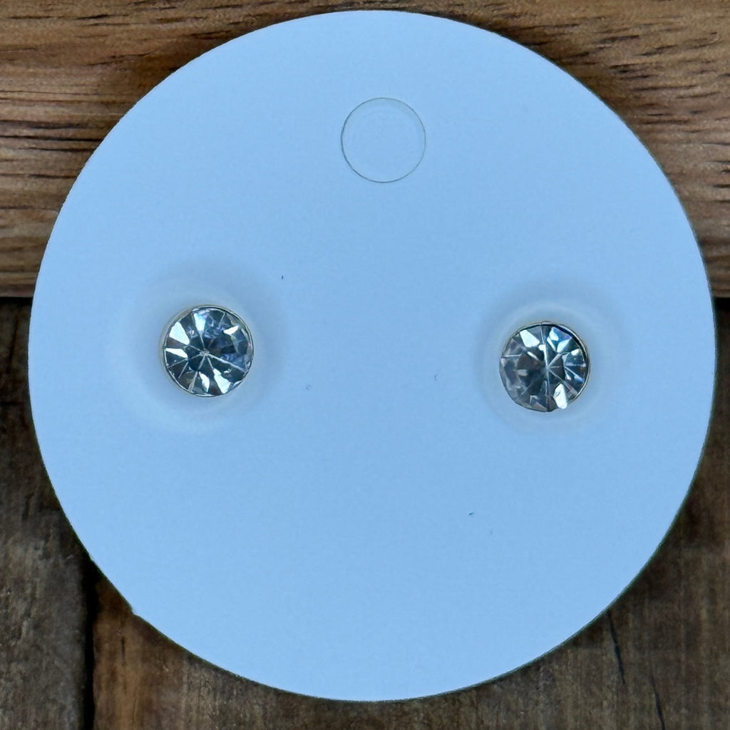 Tiny Clear Crystal with Gold Detail Post Stud Fashion Earring - Country Lace Boutique