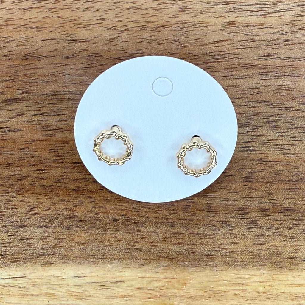 Tiny Gold Wreath Post Stud Fashion Earring - Country Lace Boutique