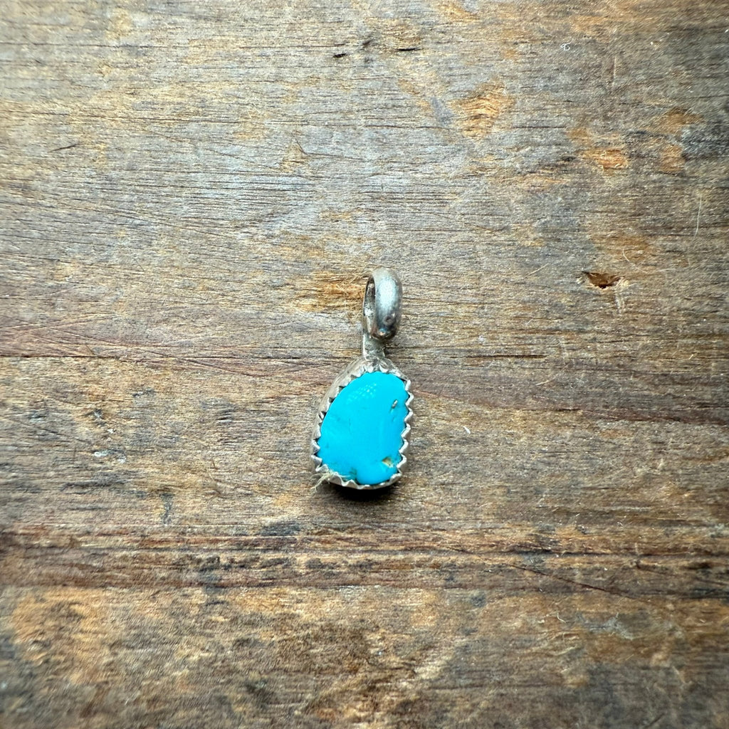 Tiny Turquoise Sterling Silver Necklace Pendant - Country Lace Boutique