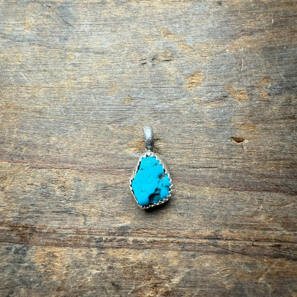Tiny Turquoise Sterling Silver Necklace Pendant - Country Lace Boutique