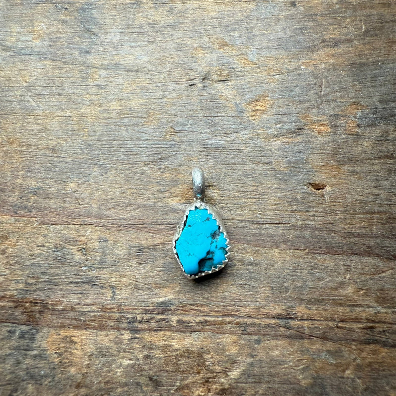 Tiny Turquoise Sterling Silver Necklace Pendant - Country Lace Boutique