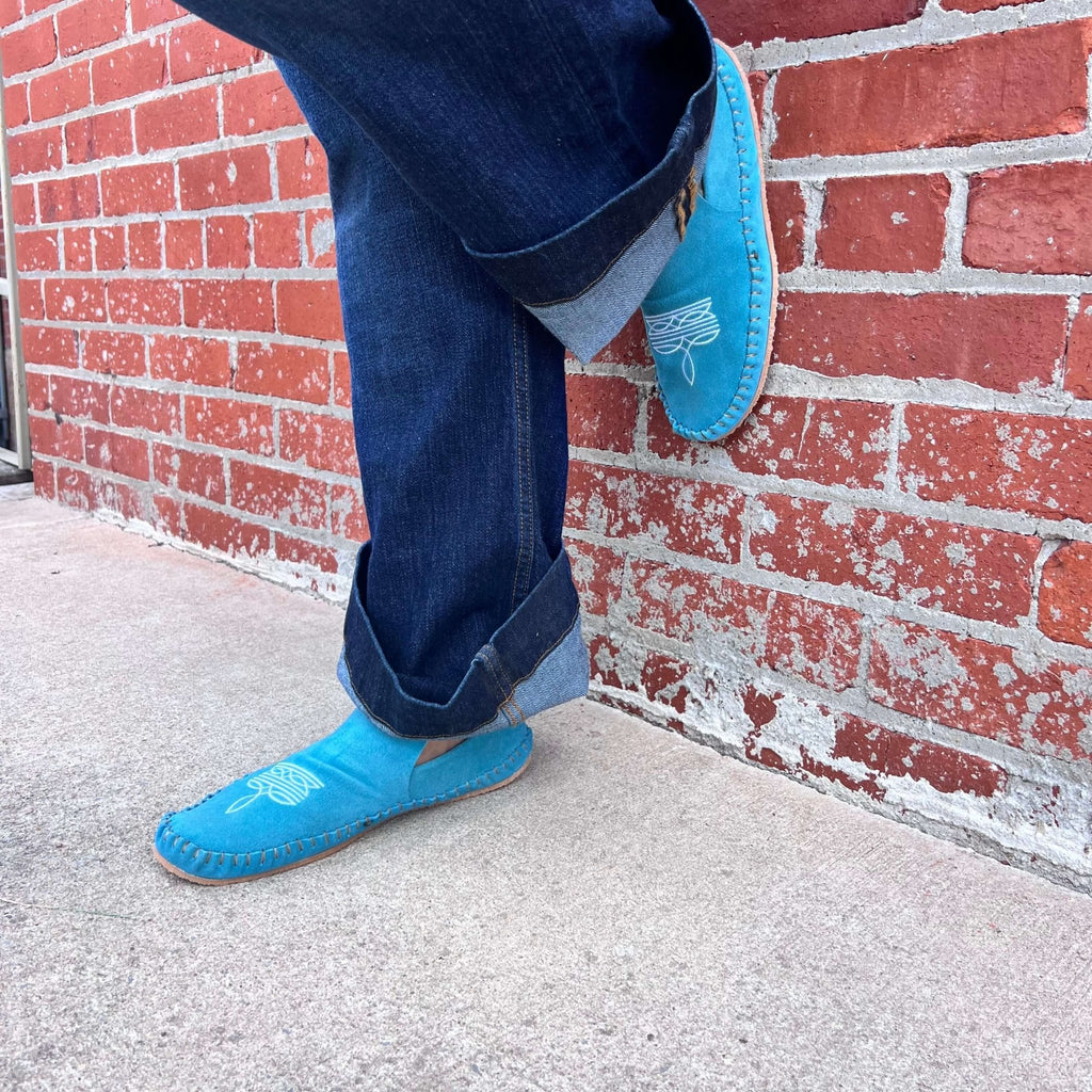Turquoise Bootstitch Dayworker Broncy Donkey Shoe - Country Lace Boutique