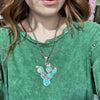 Turquoise Cactus Sterling Silver Necklace Pendant - Country Lace Boutique
