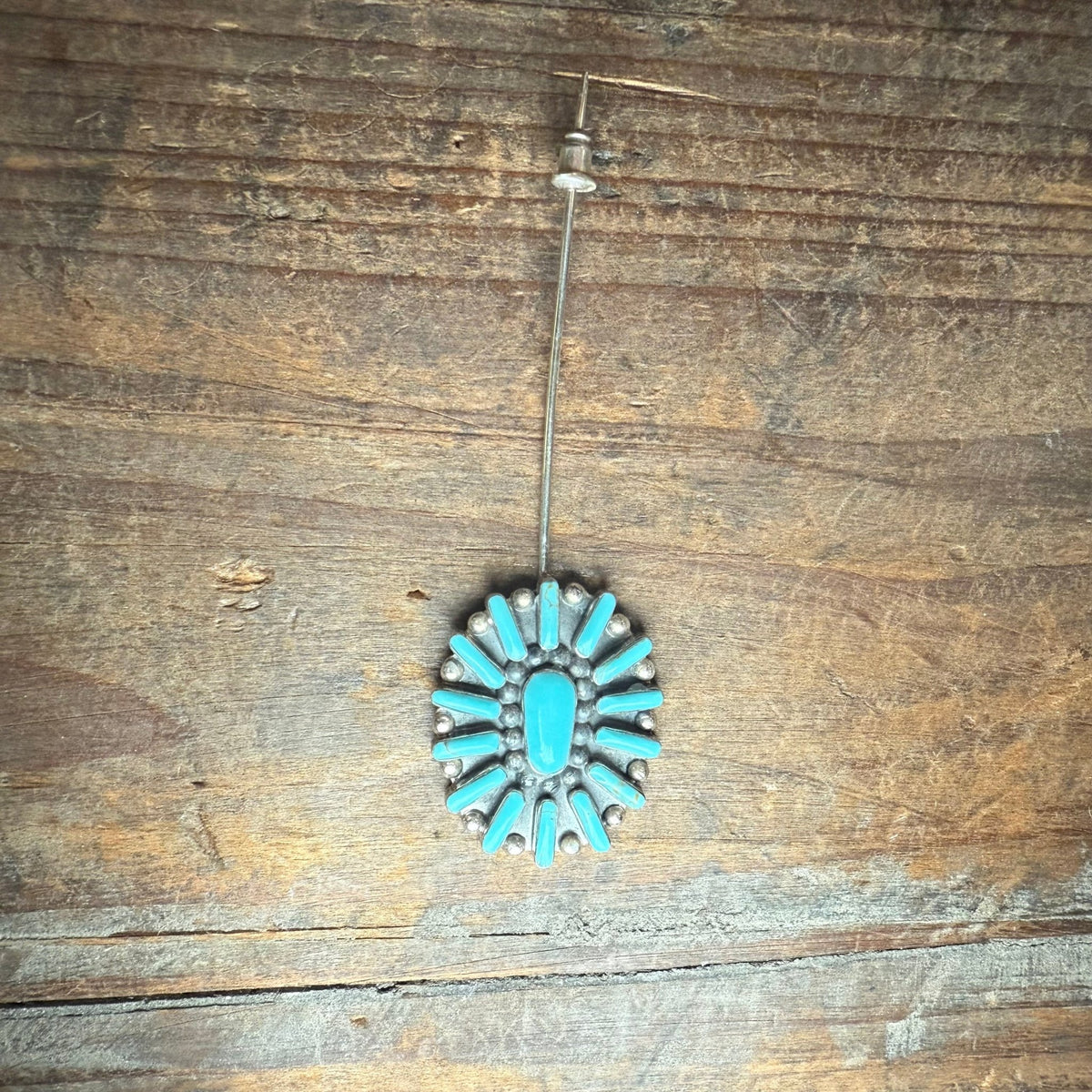 Turquoise Cluster Hat Sterling Silver Pin - Country Lace Boutique