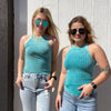 Turquoise Faded Tank Top - Country Lace Boutique