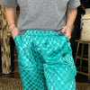 Turquoise Motor Sport Cargo Pant Joggers - Country Lace Boutique