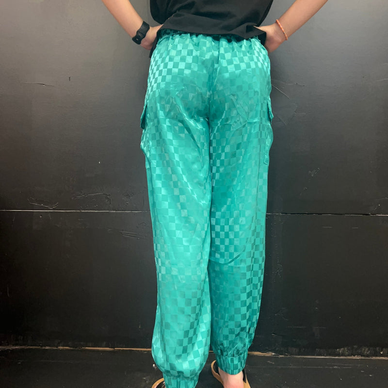 Turquoise Motor Sport Cargo Pant Joggers - Country Lace Boutique