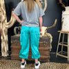 Turquoise Motor Sport Cargo Pant Joggers - Country Lace Boutique
