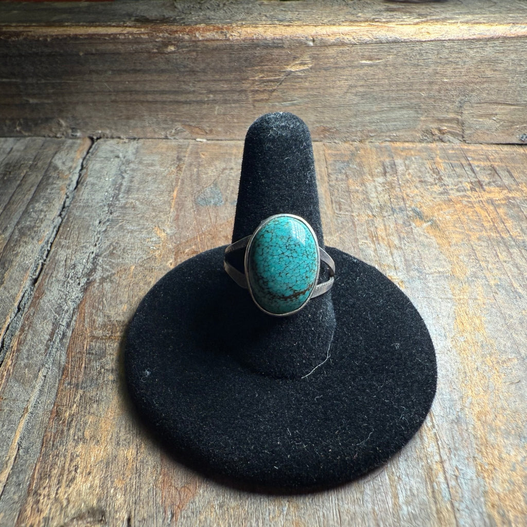 Turquoise Oval Sterling Silver Ring - Country Lace Boutique
