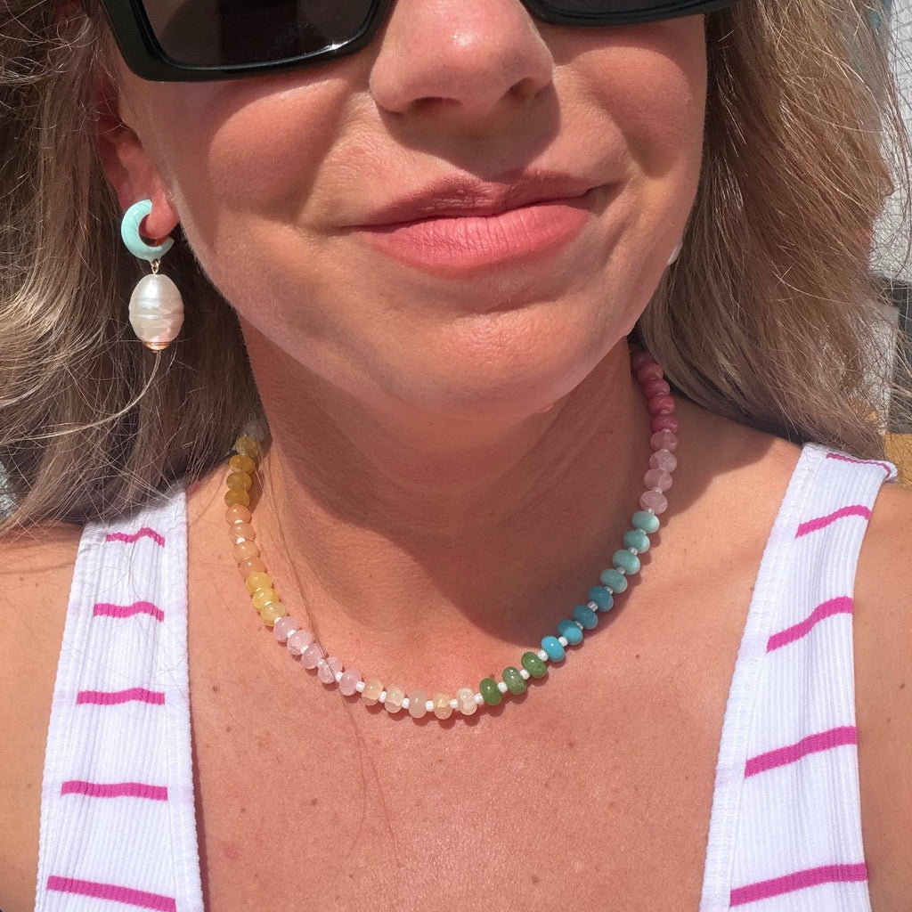 Turquoise Pearl Hoop Earrings - Country Lace Boutique