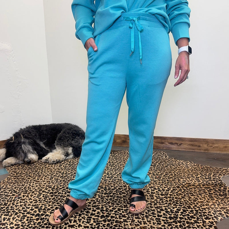 Turquoise Super Soft Joggers w/ Draw String - Country Lace Boutique