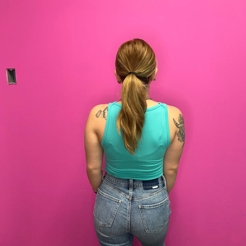 Turquoise Tank Top Bodysuit - Country Lace Boutique