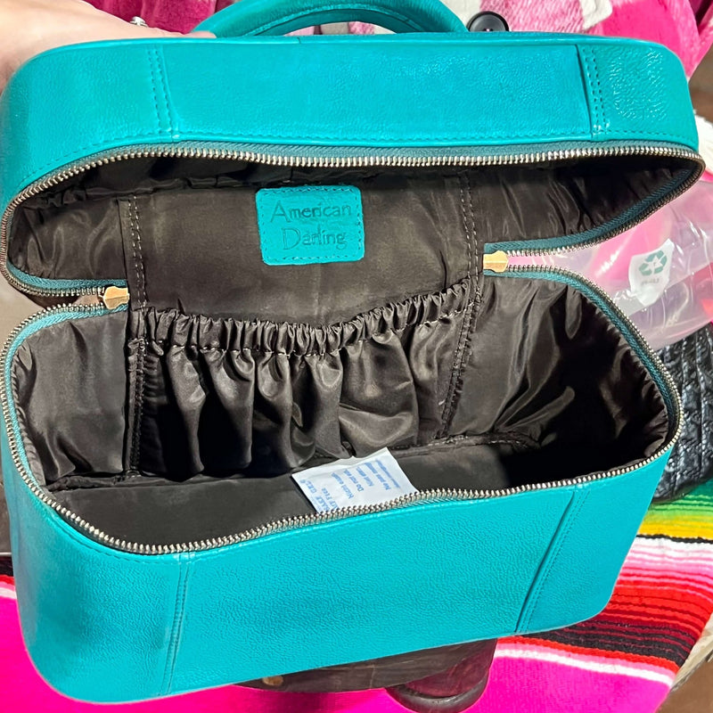 Turquoise Toiletry/ Jewelry Travel Bag Case - Country Lace Boutique