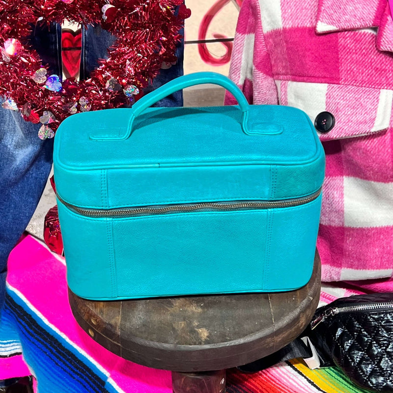 Turquoise Toiletry/ Jewelry Travel Bag Case - Country Lace Boutique