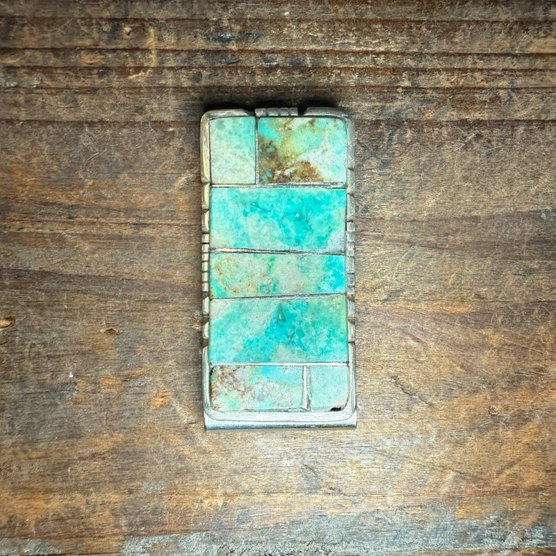 Turquoises Inlay Money Sterling Silver Clip - Country Lace Boutique