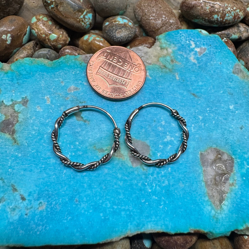 Twisted Hoop Post Sterling Silver Earring - Country Lace Boutique