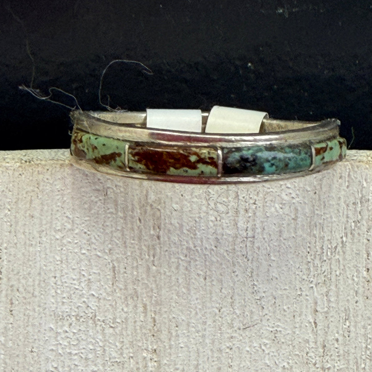 Unique 4 Stone Green Turquoise Inlay Sterling Silver Ring size 9 - Country Lace Boutique