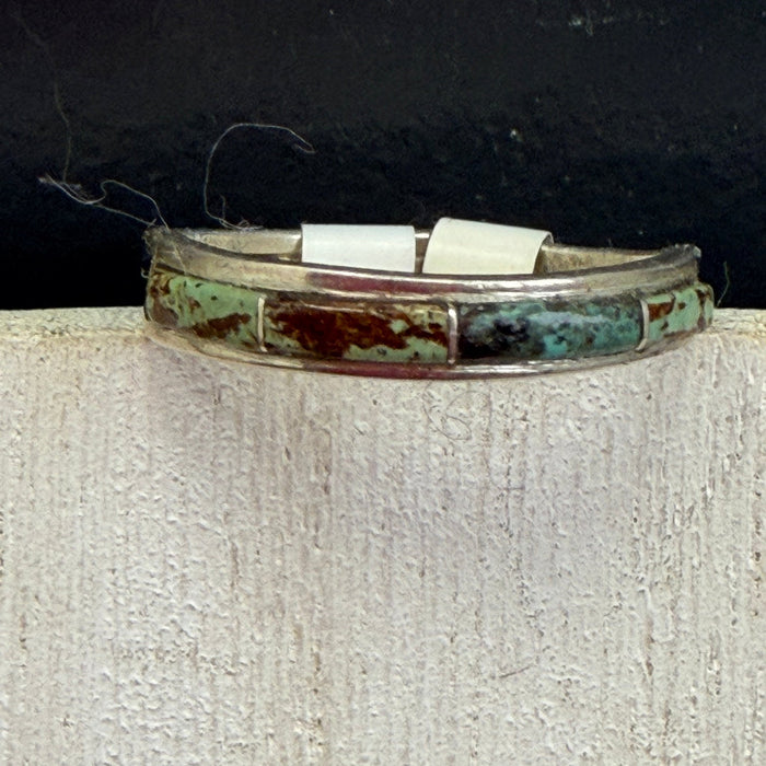 Unique 4 Stone Green Turquoise Inlay Sterling Silver Ring size 9 - Country Lace Boutique