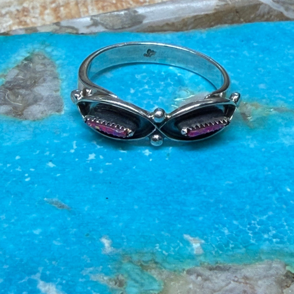 Unique Hot Pink Opal Sterling Silver Ring - Country Lace Boutique